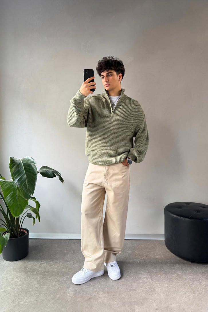 Half Zip Yarım Balıkçı Triko Kazak