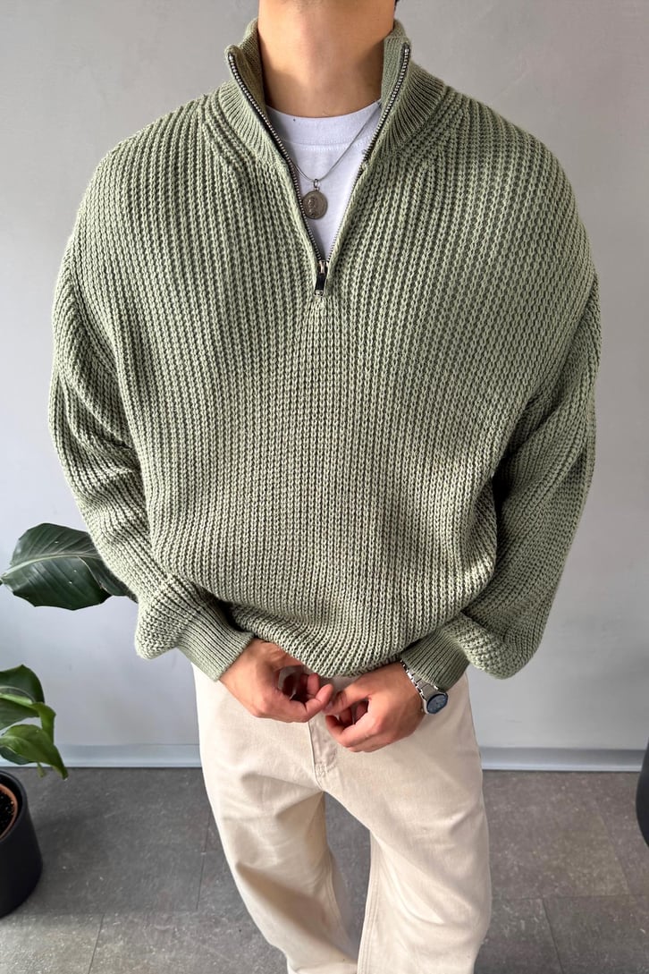 Half Zip Yarım Balıkçı Triko Kazak