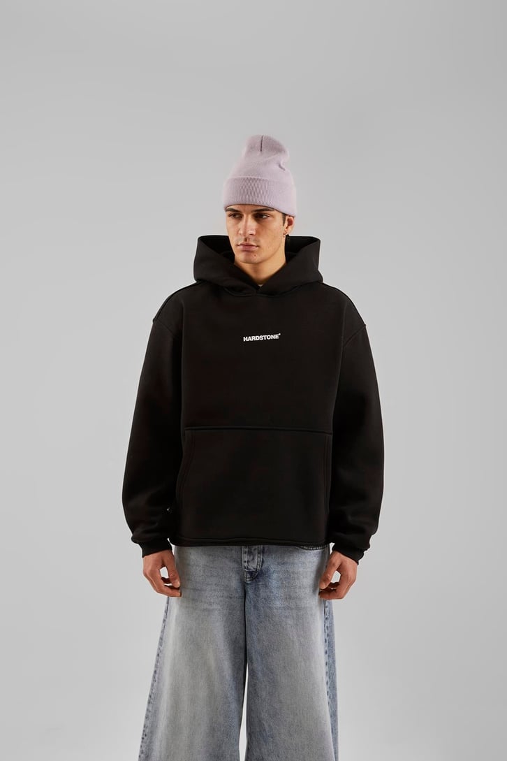 Hardstone Baskılı Beyaz Oversize Hoodie