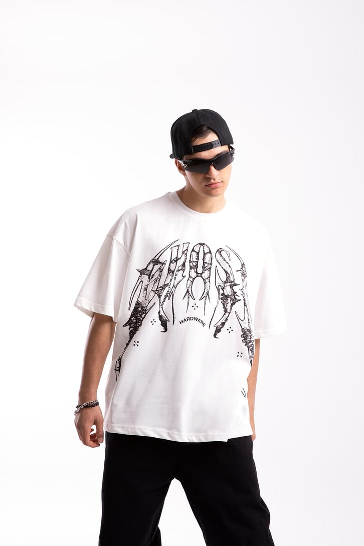 Hardware Baskılı Oversize Tshirt