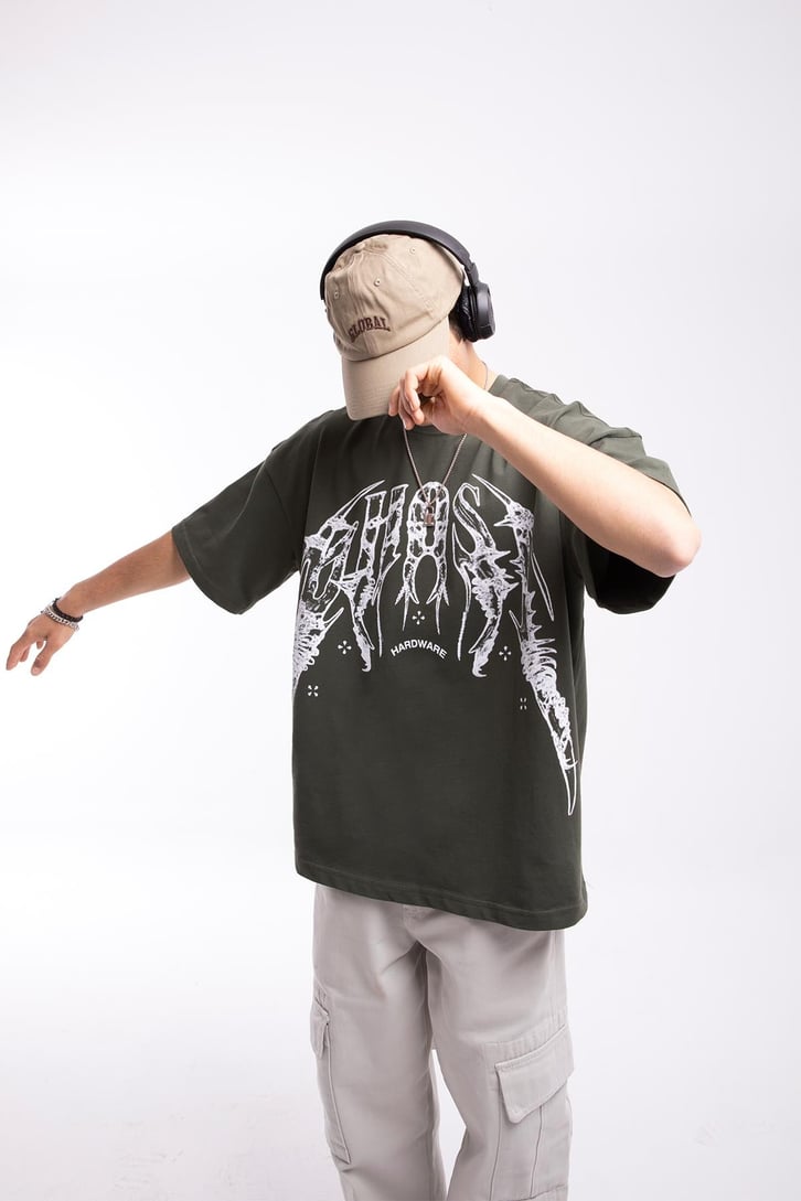 Hardware Baskılı Oversize Tshirt