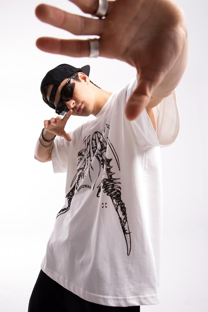 Hardware Baskılı Oversize Tshirt