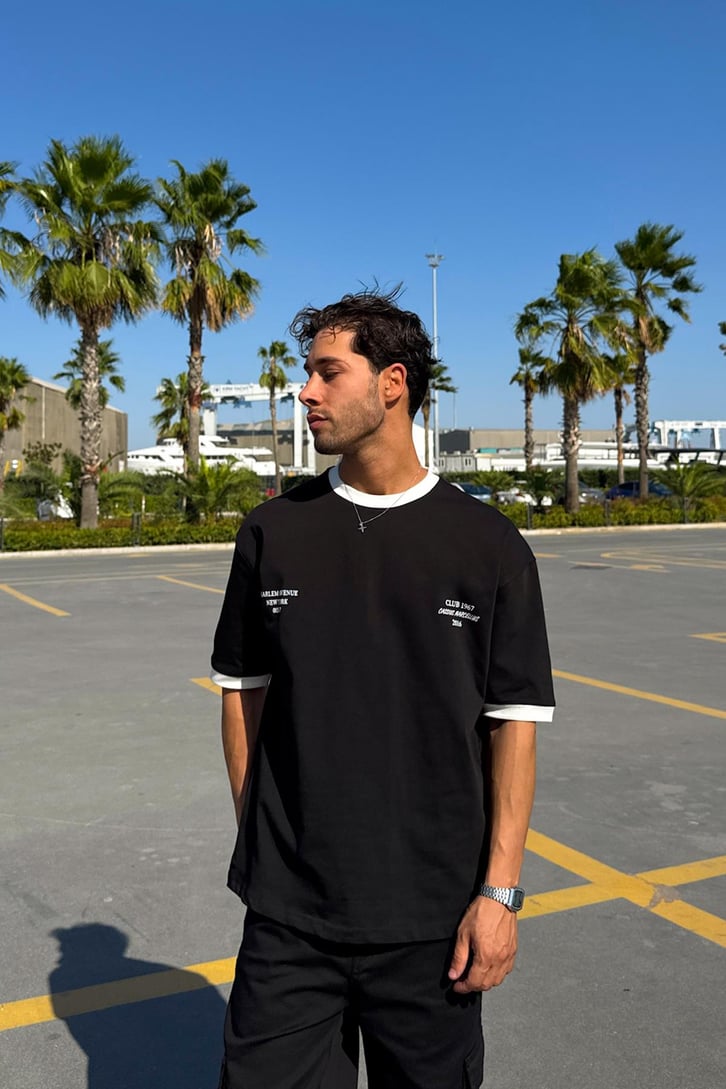 Harlem Baskılı Oversize Tişört
