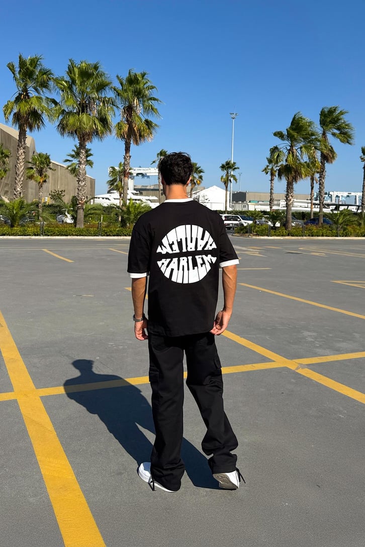 Harlem Baskılı Oversize Tişört