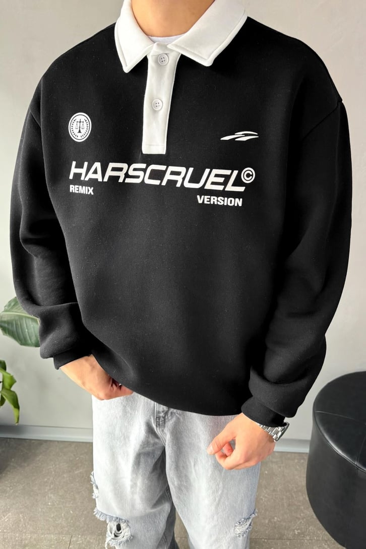 Harscruel Baskılı Düğmeli Sweatshirt