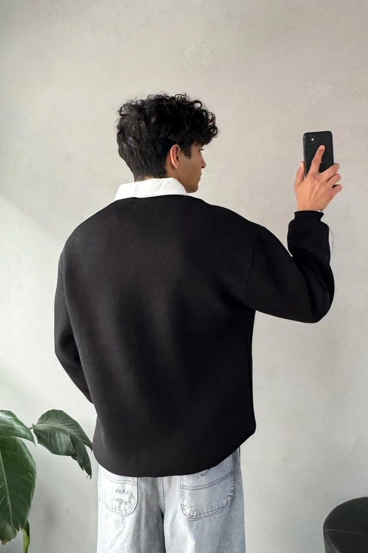 Harscruel Baskılı Düğmeli Sweatshirt