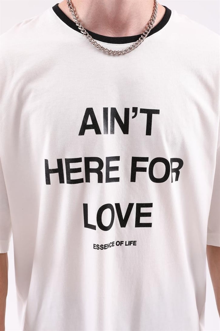 Here For Love Baskılı Oversize Tshirt