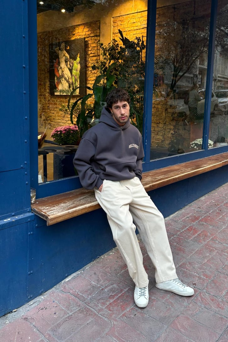 Hollywood Nakışlı Hoodie