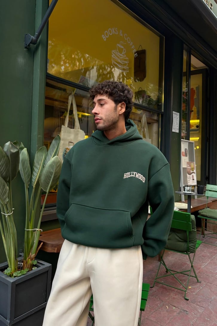 Hollywood Nakışlı Hoodie