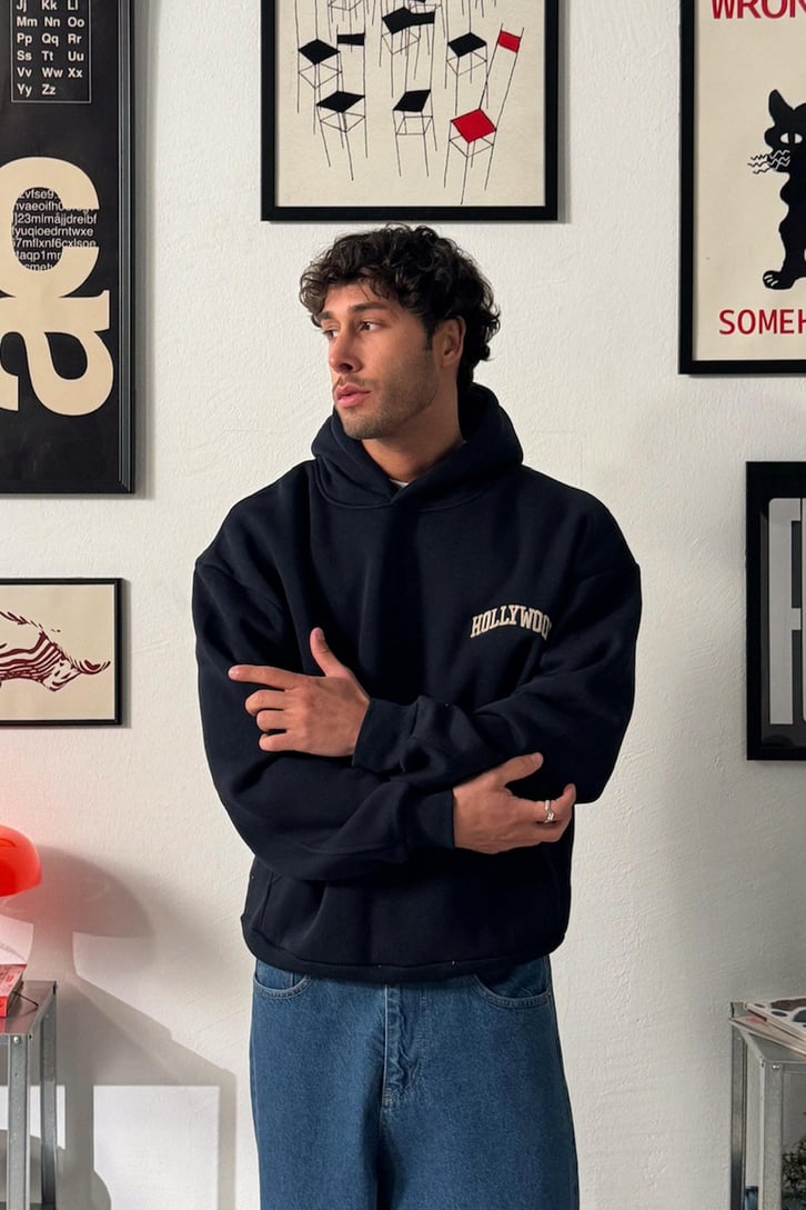 Hollywood Nakışlı Hoodie