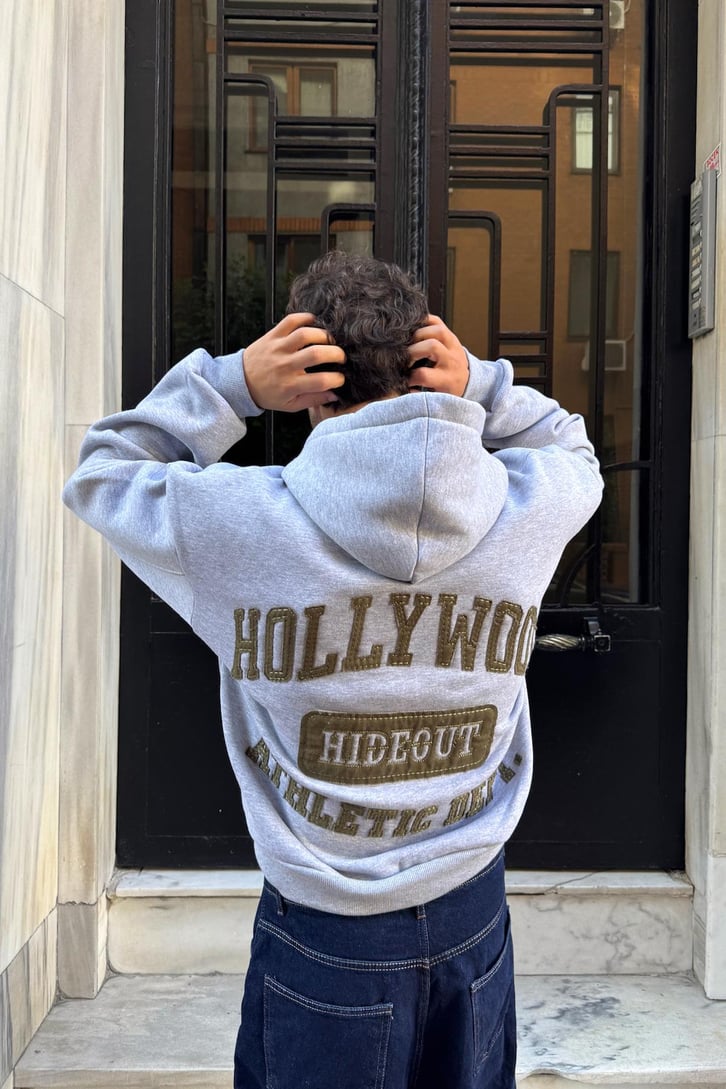 Hollywood Nakışlı Hoodie