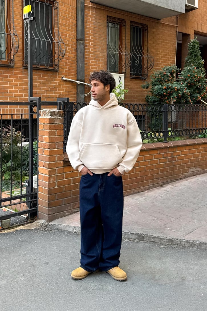 Hollywood Nakışlı Hoodie