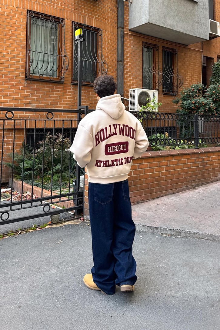 Hollywood Nakışlı Hoodie