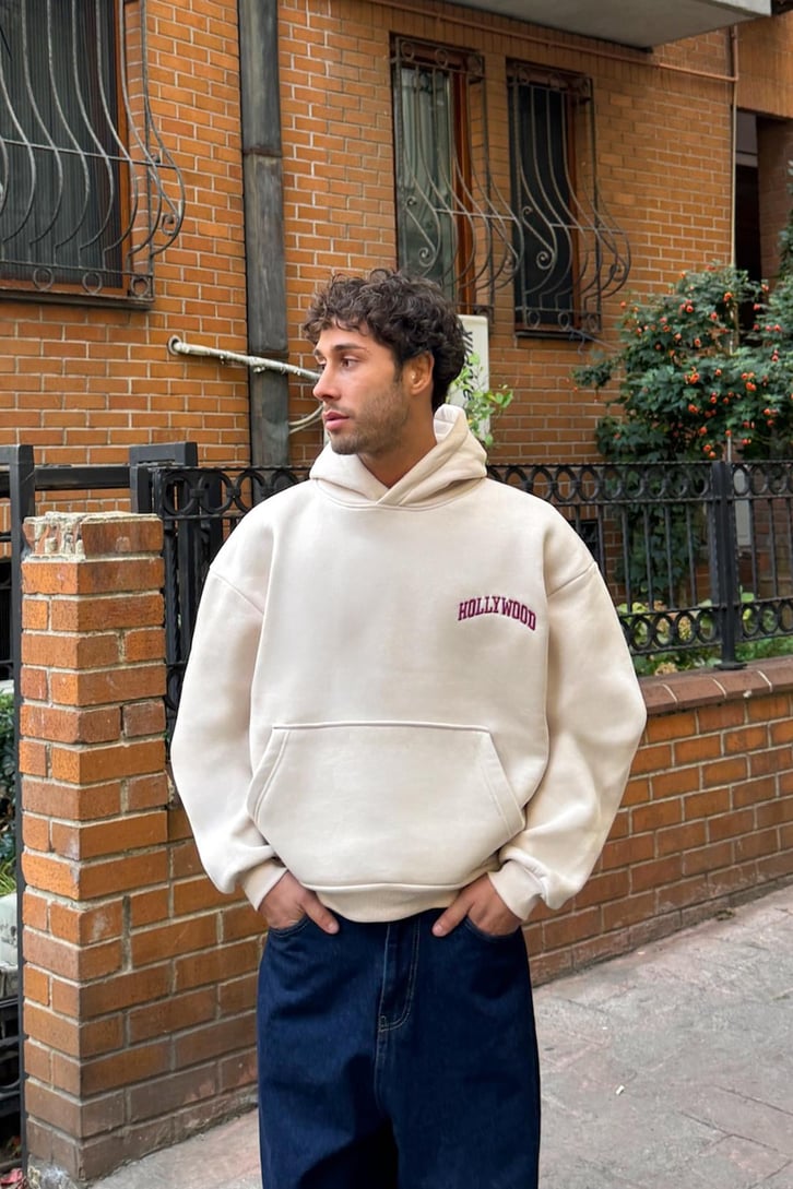 Hollywood Nakışlı Hoodie