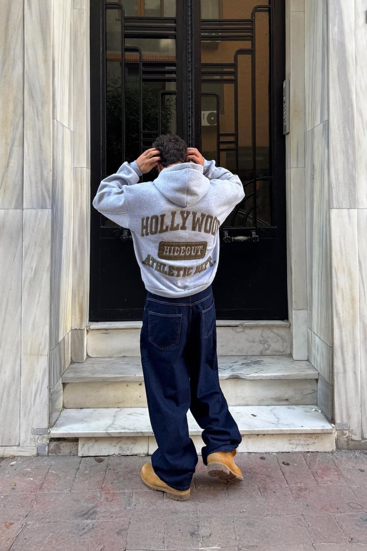 Hollywood Nakışlı Hoodie