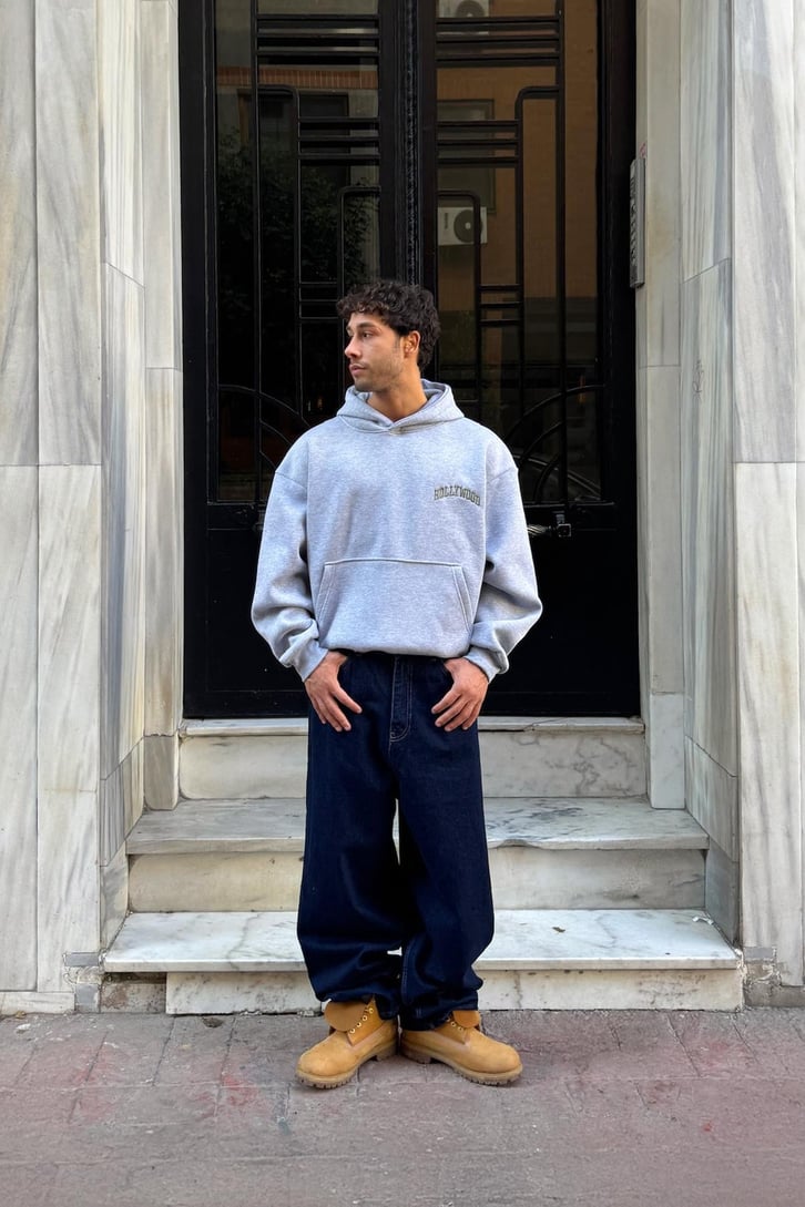 Hollywood Nakışlı Hoodie