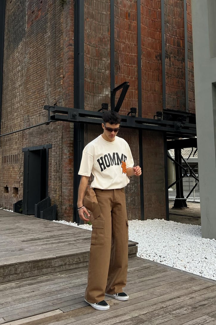 Homme Nakış Detaylı Oversize Tshirt