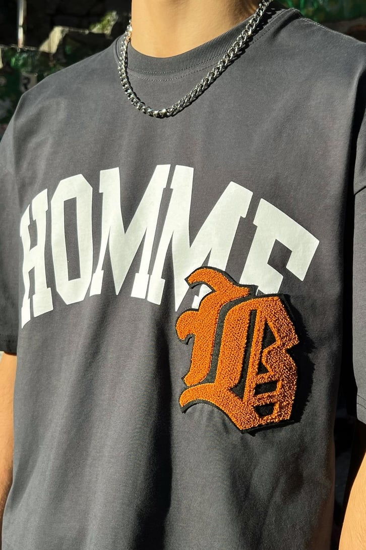 Homme Nakış Detaylı Oversize Tshirt