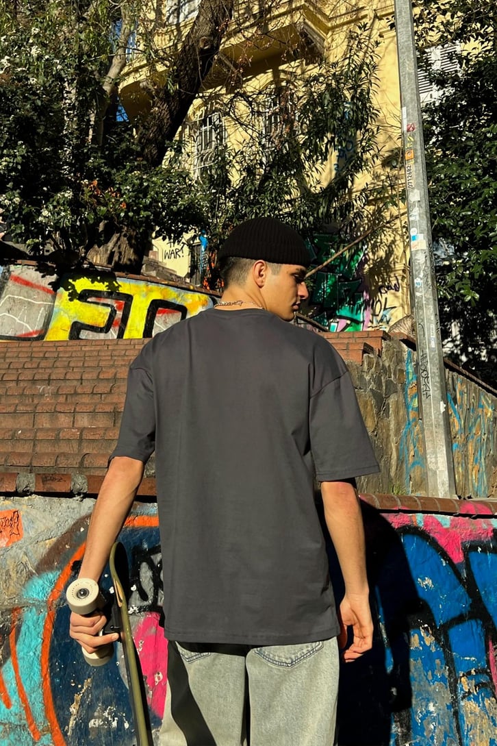 Homme Nakış Detaylı Oversize Tshirt
