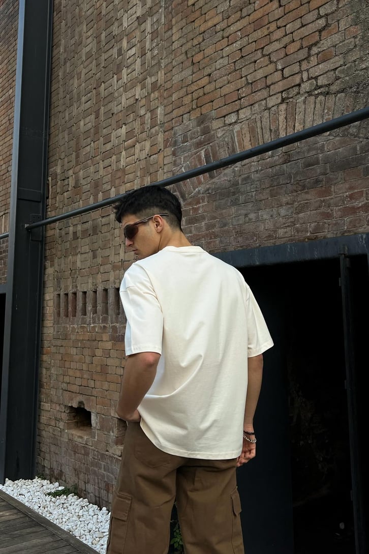 Homme Nakış Detaylı Oversize Tshirt