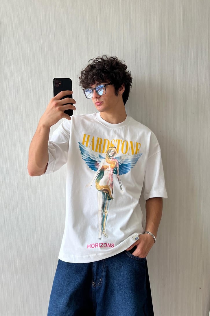 HRD Angel Baskılı Oversize Tişört