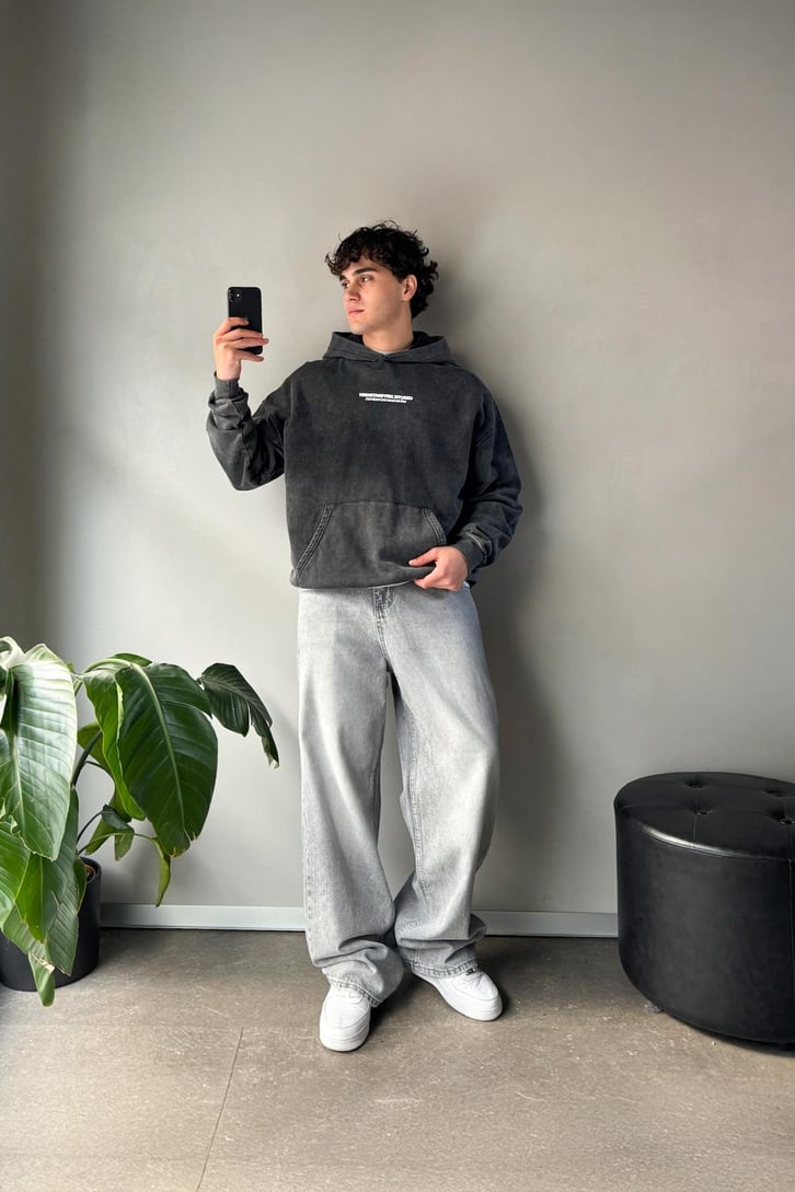 HRDSTNWYRK Baskılı Oversize Hoodie