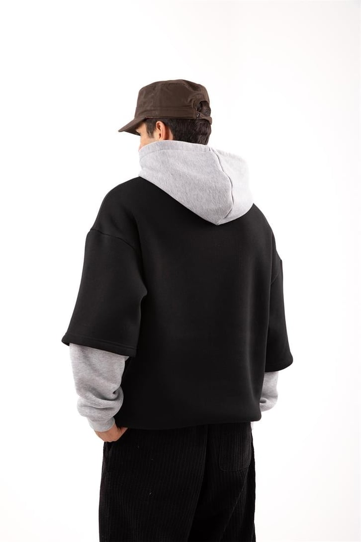 Human Academy 90's Fit Siyah Hoodie