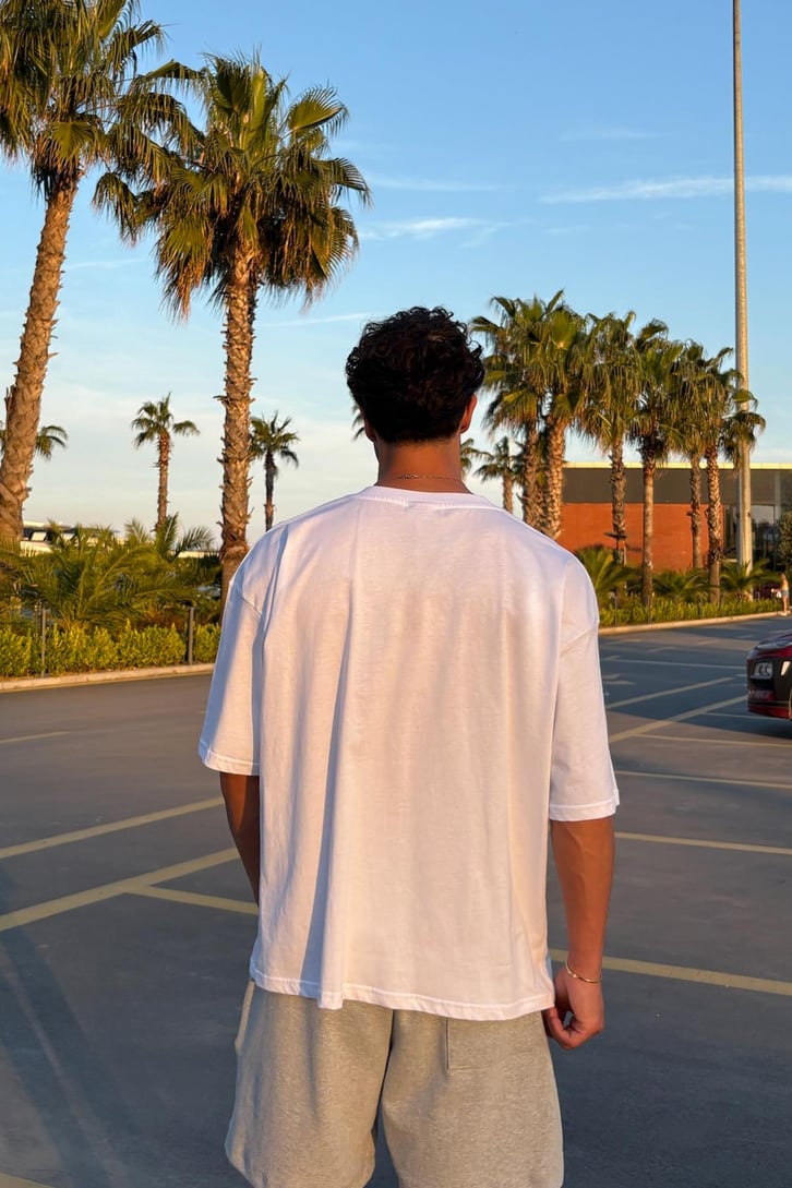 Humans Baskılı Oversize Tişört