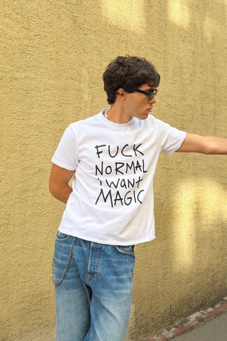 I Want Magic Baskılı Boxy Fit Tişört