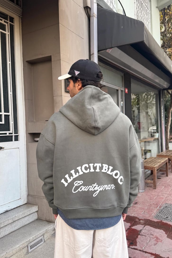 Illıcıt Bloc Countiyman Nakışlı Fermuarlı Hoodie