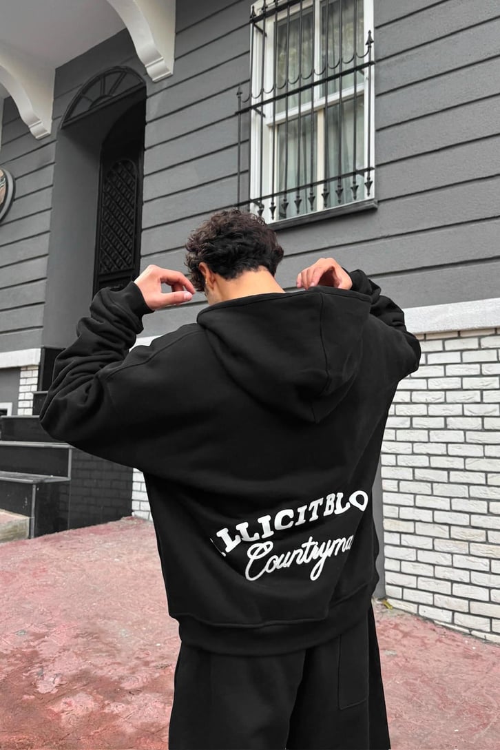 Illıcıt Bloc Countiyman Nakışlı Fermuarlı Hoodie