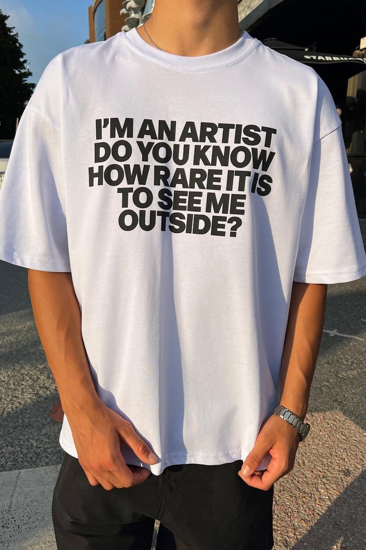 I'm an Artist Baskılı Oversize Tişört