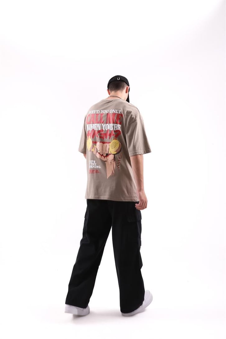 In The Morning Baskılı Oversize Tshirt