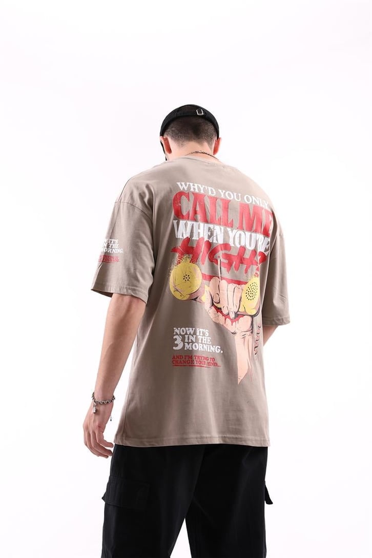 In The Morning Baskılı Oversize Tshirt