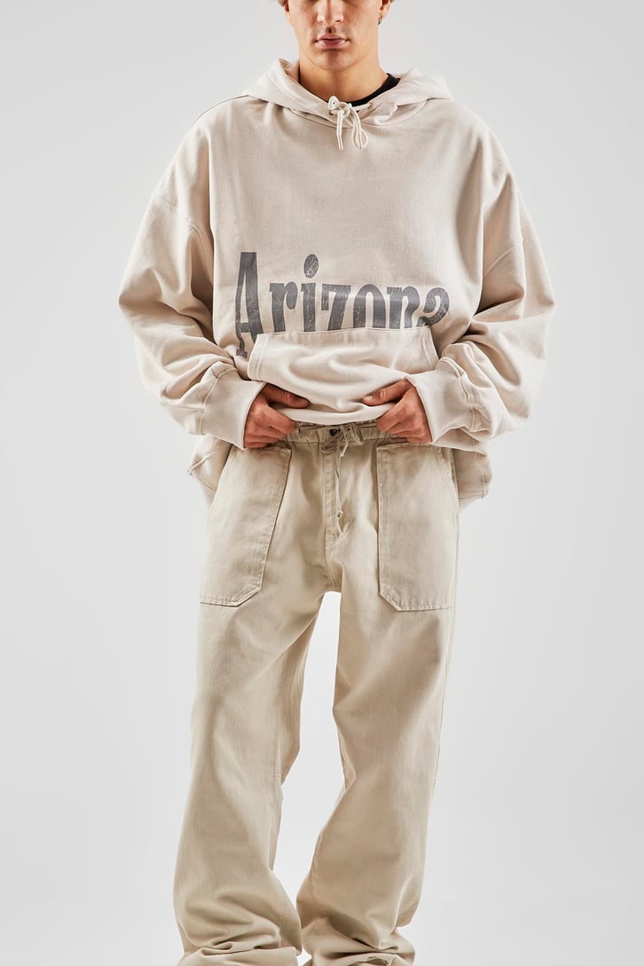 İp Detaylı Taş Rengi Baggy Pantolon