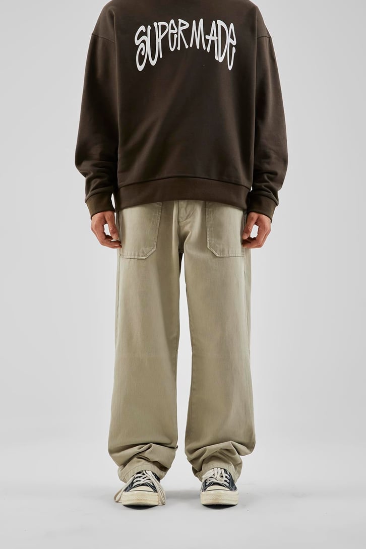 İp Detaylı Yeşil Baggy Pantolon
