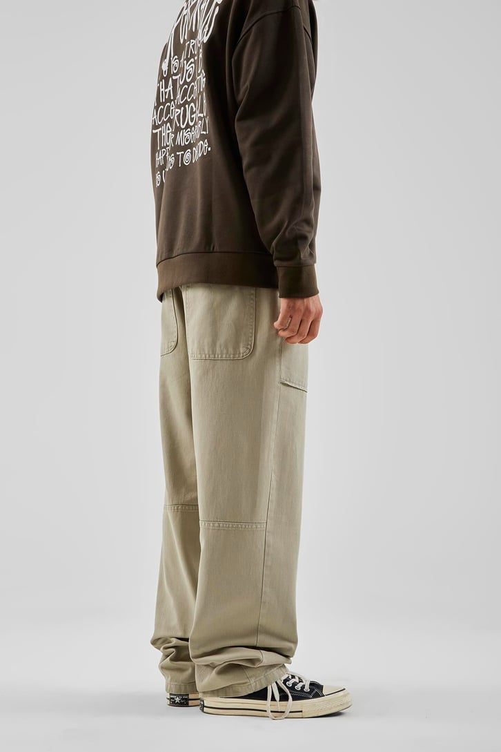 İp Detaylı Yeşil Baggy Pantolon