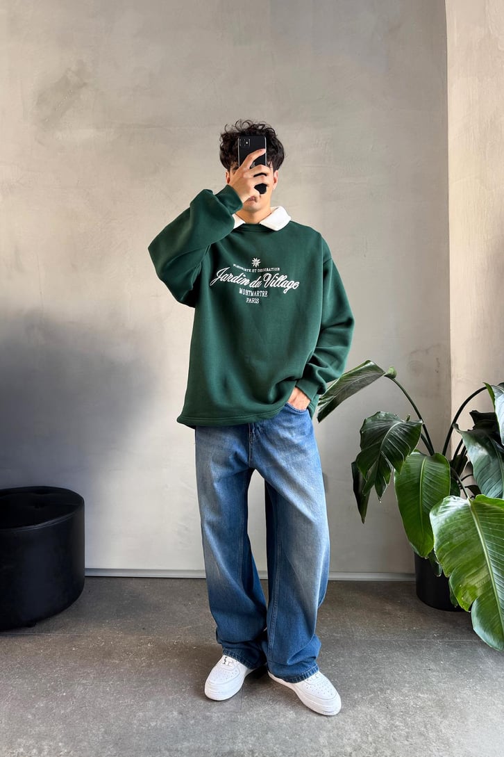 Jardin Du Village Polo Yaka Sweatshirt