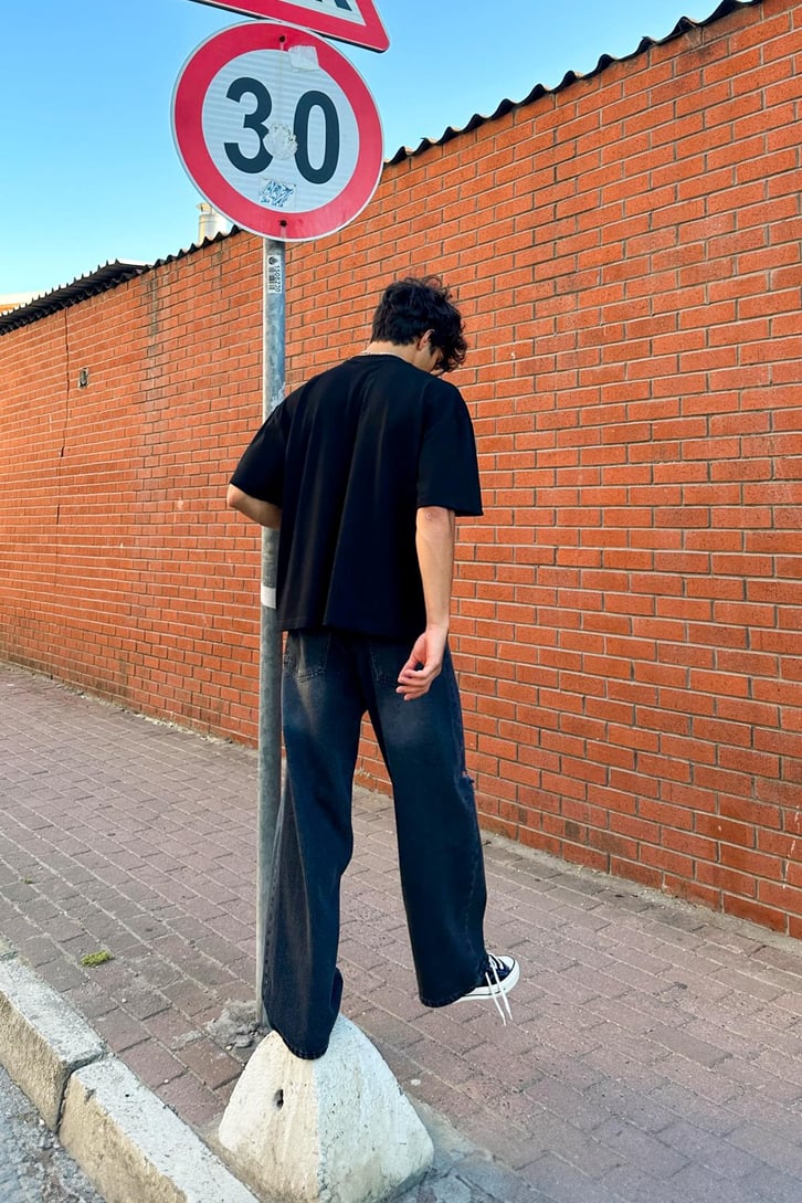 Just Be Taş İşlemeli Oversize Tişört