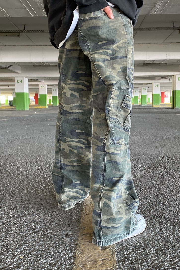 Kamuflaj Desen Cargo Pocket Extra Baggy Pants