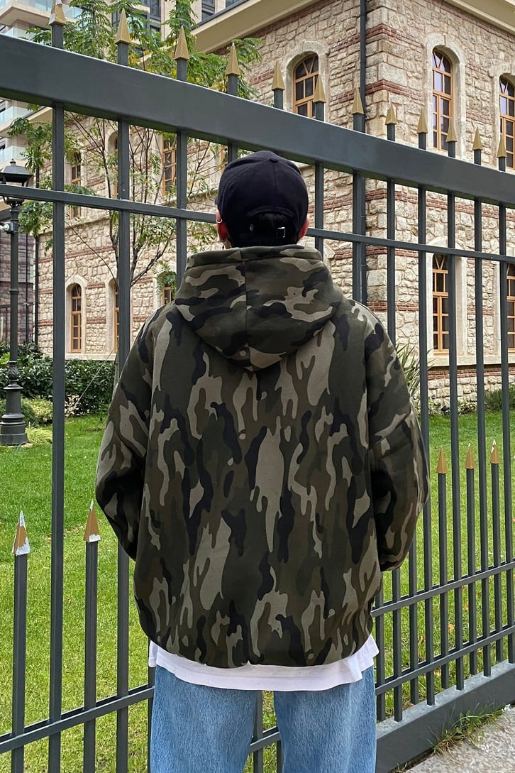 KAMUFLAJ DESEN PREMIUM OVERSIZE HOODIE
