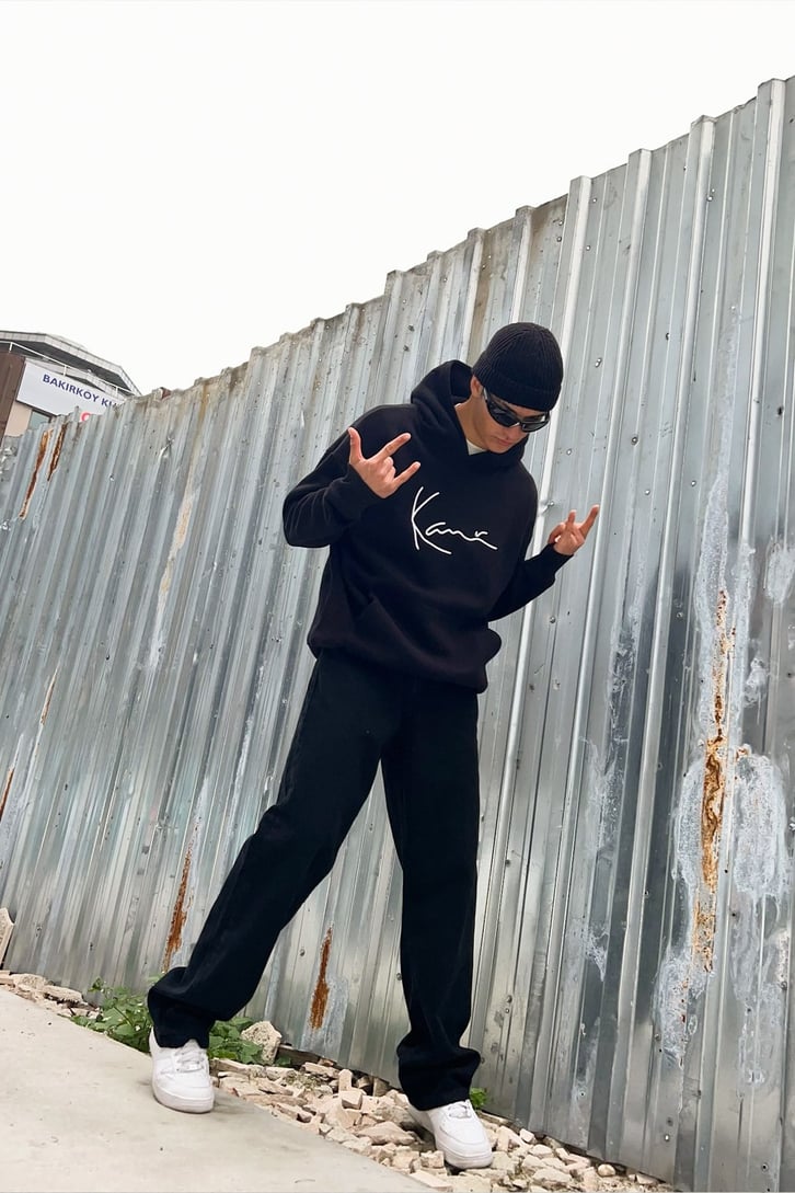 Kani Nakışlı Oversize Hoodie