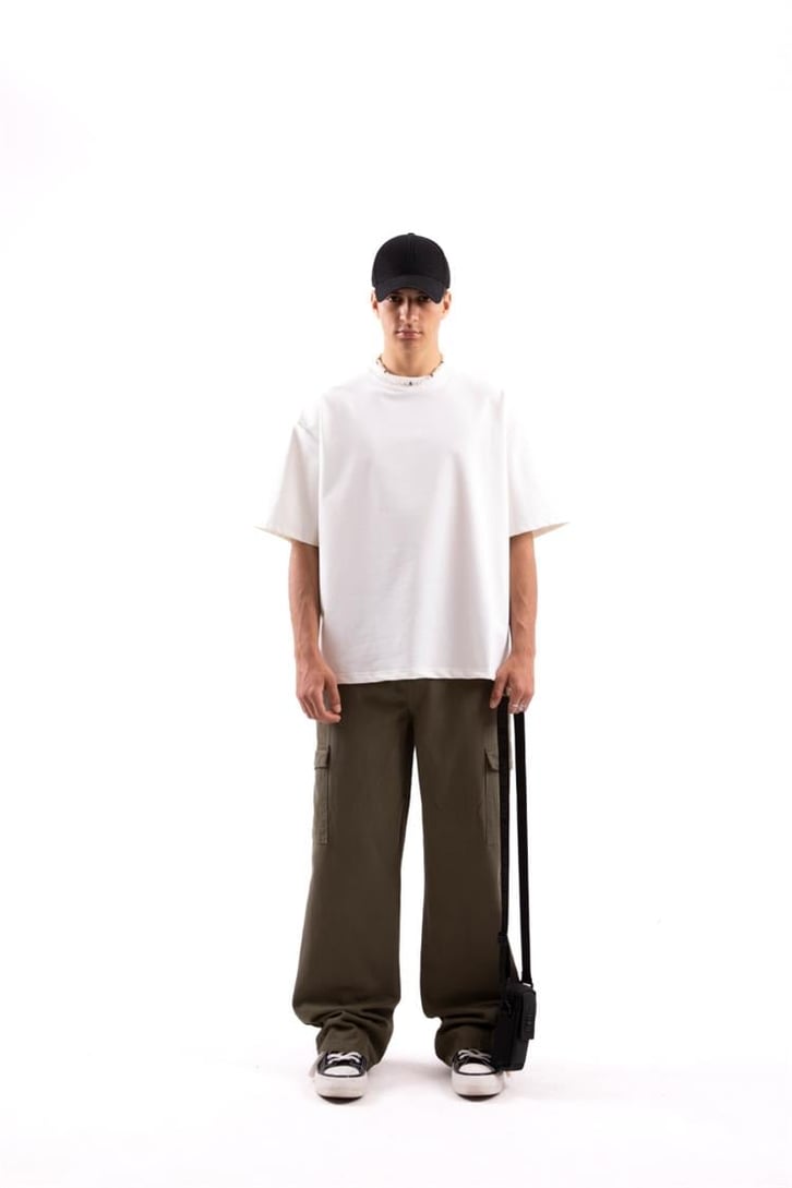 Kargo Cep Detaylı Kahverengi Baggy Pantolon