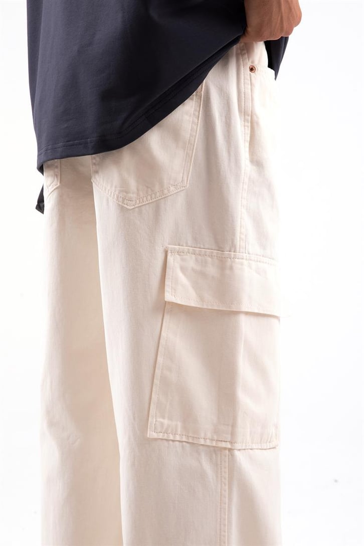 Kargo Cep Detaylı Kahverengi Baggy Pantolon