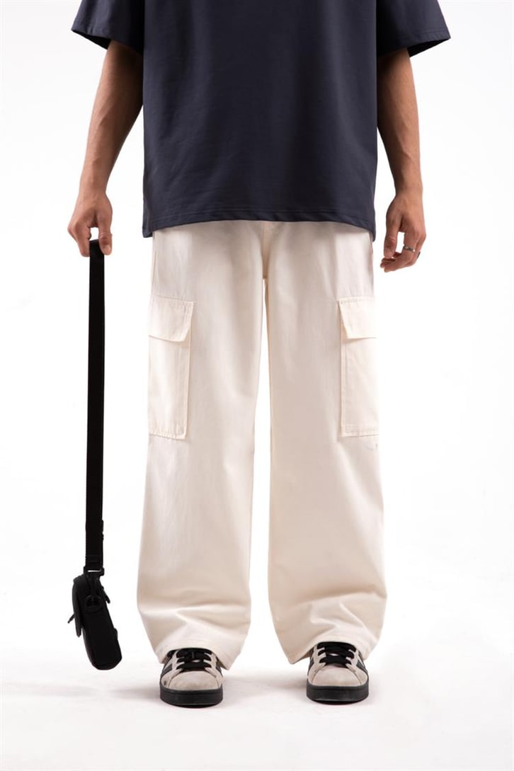 Kargo Cep Detaylı Kahverengi Baggy Pantolon