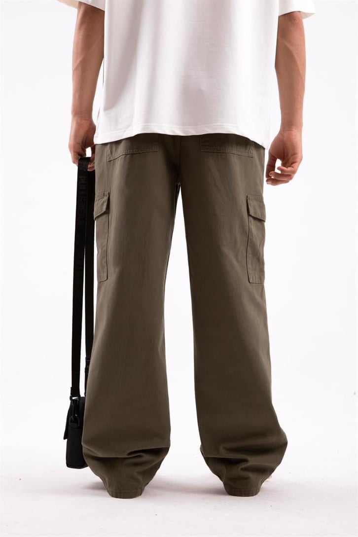 Kargo Cep Detaylı Kahverengi Baggy Pantolon