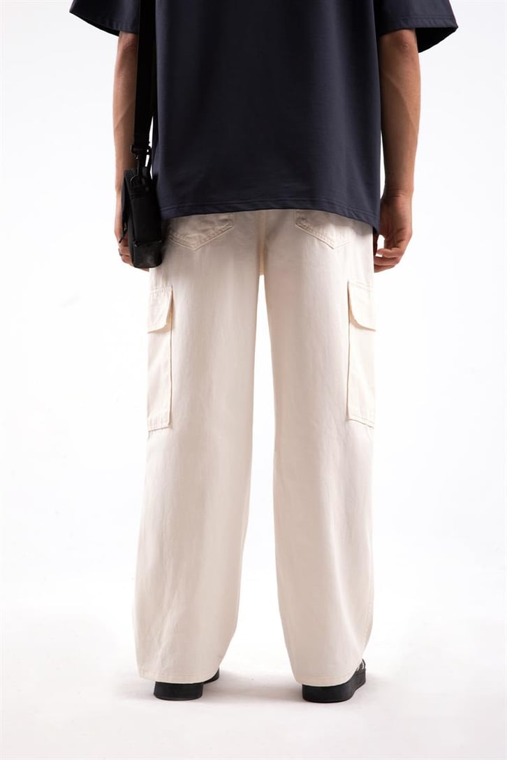 Kargo Cep Detaylı Kahverengi Baggy Pantolon