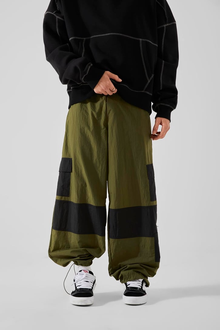 Kargo Cep Haki Paraşüt Pantolon