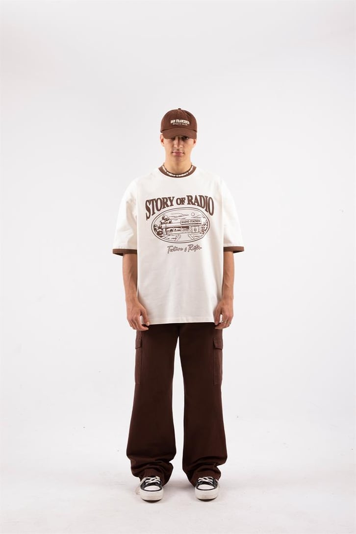 Kargo Cep Kahverengi Baggy Pantalon