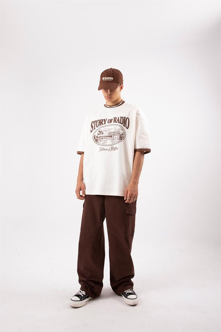 Kargo Cep Kahverengi Baggy Pantalon